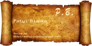 Patyi Bianka névjegykártya